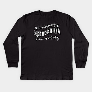 Necrophilia Typographic #2 Kids Long Sleeve T-Shirt